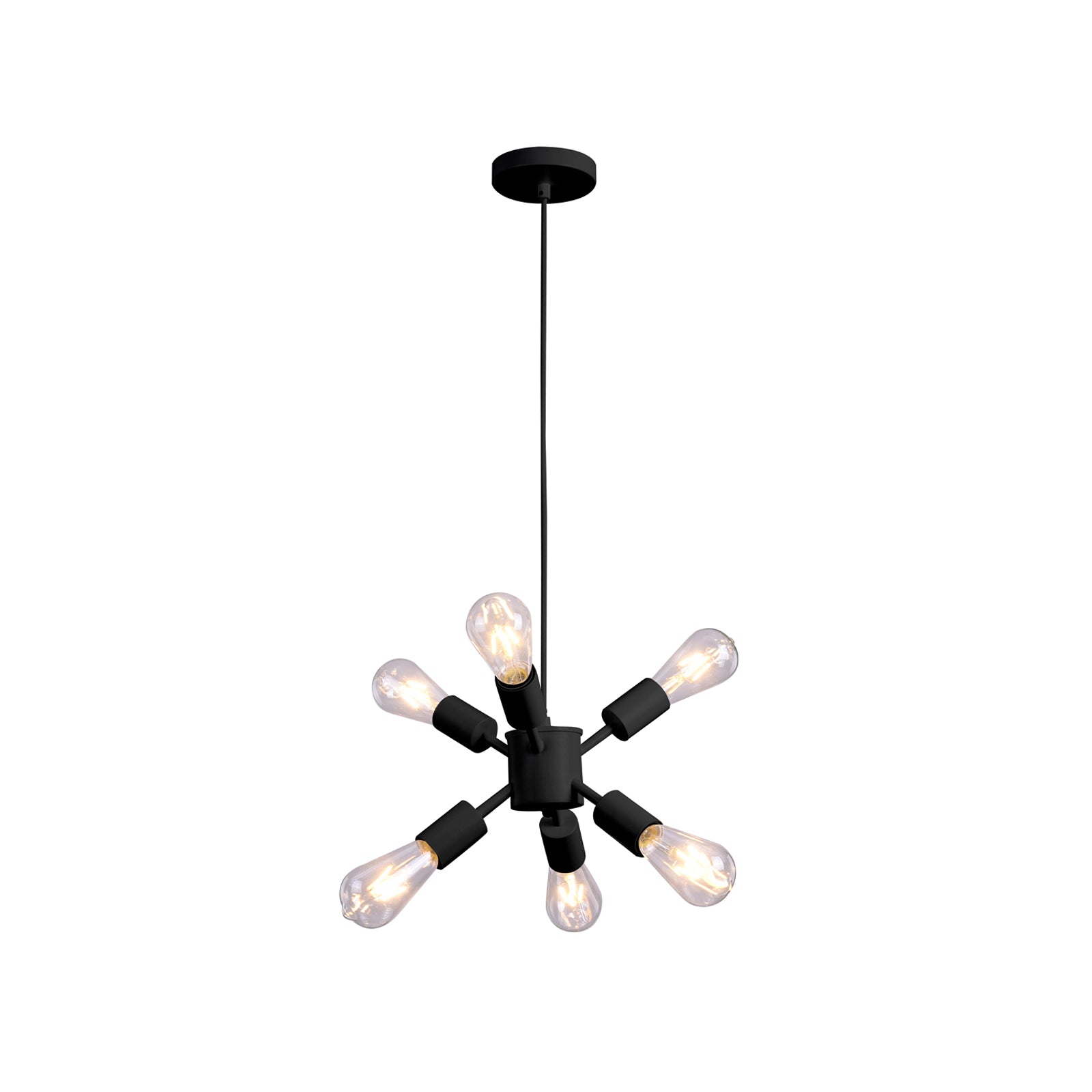 Lámpara Colgante Negro 6 Luces 127V E27 – Calux